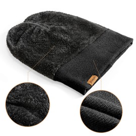 Hat for Men, Women, Winter Thermal Hats, Knitted Hat with Cuffs, Warm Women’s, Men’s Gifts, black