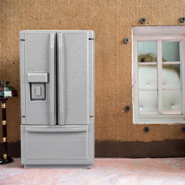 ibasenice Miniature Dollhouse Refrigerator Accessories - Miniature Dollhouse Furniture Refrigerator Toy Realistic Mini Fridge Model Kitchen Accessories Toy Tiny Doll House for Dollhouse Decor