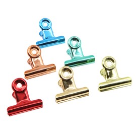 Multicolor Bulldog Clips,Set of 12 Pieces 38mm Metal Binder Clips,File Paper Money Clamps,Cork Board and Photo Wall Decor for Home Office