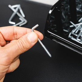 HELPMATE Screw Hooks Straight 60 x 3.8 x 24 x 17 mm - Galvanised Steel - Pack of 25 - Wall Mounted Hooks