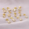 Z ZACHÉ 6 Pairs Tiny Stud Earrings Square Round Cubic