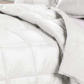 PUFF High Loft Down Indoor/Outdoor Water Resistant Comforter with Extra Strong Nylon Cover, Full/Queen, White