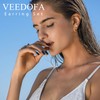 VEEDOFA 5 Pairs Small Earrings Set for Women,14K Gold Plated