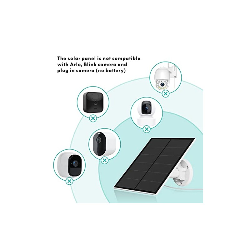 5W Solar Panel Charger for Outdoor Security Cameras