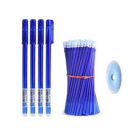 MROOFUL Ballpoint Pen Gel Ink Blue Black for Kids Students Friction Pen 20 x Refills 4 x Erasable Pens 1 Eraser (Blue)