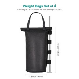 BROSYDA 4 Pack Heavy Duty 1680D Gazebo Leg Weights Sandbags for All Pop Up Tents Canopy Outdoor Patio Sandbags