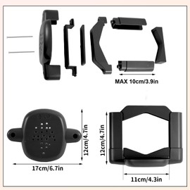 2pcs Baby Gate Banister Adapters, Black No-Drill Mounting Accessories Universal Stairway Baby Gate Mounting Kit for Round Square Railings