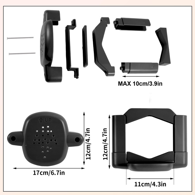 2pcs Baby Gate Banister Adapters, Black No-Drill Mounting Accessories Universal