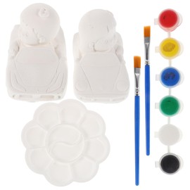 Totority Painting Kit Kids 1 Set DIY Plaster Dolls Unfinished Art Plaster Figures Fine Motor Skills Development Perfect for Kids