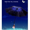 Hosoncovy Night Star Sky Folding Umbrella Double Layer Windproof Anti