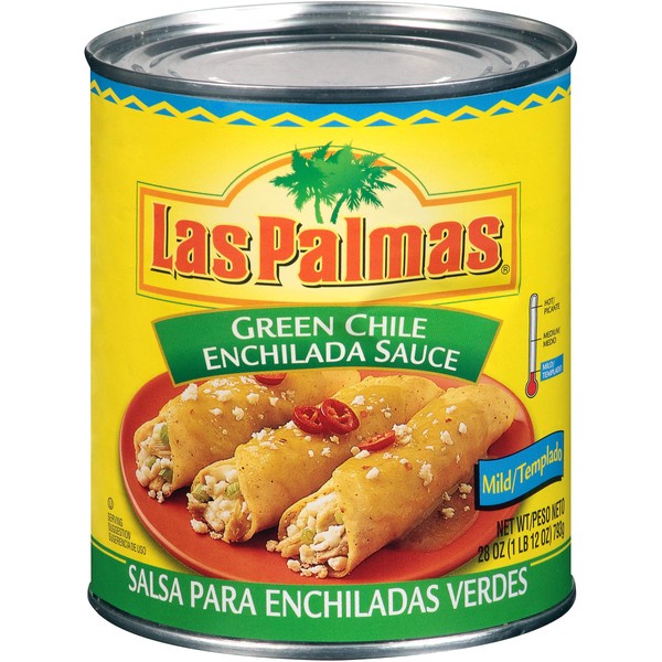Las Palmas Green Chile Enchilada Sauce, Medium, 28 Ounce (Pack of 12)