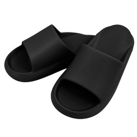 Rumery Indoor Slippers, Recommended By Physical Therapists, Designed For Japanese People, Room Shoes, Thick Soles, Stretch Material, Unisex For Men And Women, June Model 2024, Black