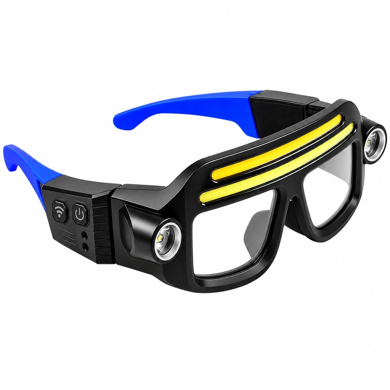 Rechargeable LED Light Glasses for Hands-Free Work – Motion Sensor,