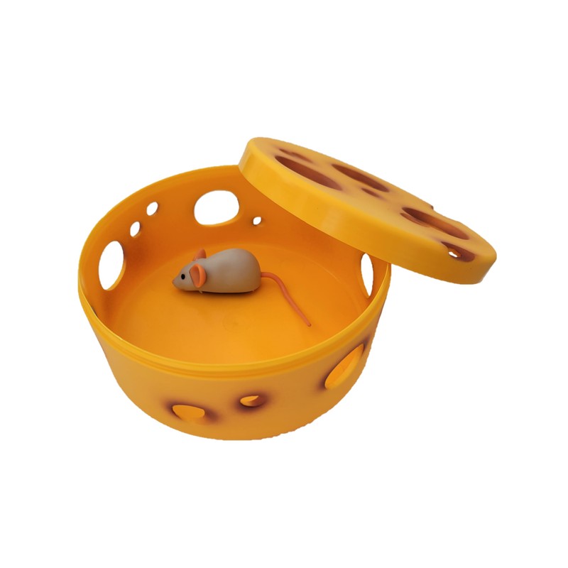 PAWS MYTH Cheesy Mouse Hunt Durable Interactive Cat Toy, 2