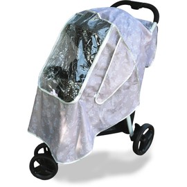 Mommy's Helper Universal Stroller Weather Cover with Zoo Animal Design - Machine Washable Stroller Canopy, Waterproof Stroller Cover, Stroller Weather Shield for Ultimate Rain Protection, Grey