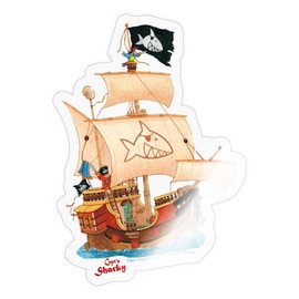Spreadshirt Kapt 'n Sharky Ship Screw Sticker 10 x 10 cm Glossy Transparent
