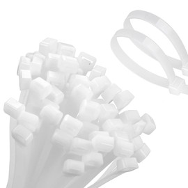 Aroono Cable Zip Ties, 25 Pack White 0.22 x 6 inch, Multi-Purpose Self-Locking Nylon Cable Cord Management, Plastic Wire Ties for Home, Office, Garden, Workshop.