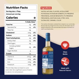 Torani Sugar Free Coffee Syrup, English Toffee Flavored Syrup for Drinks, Zero Calorie, Glass Bottle with Pump Included, 25.4 Fl Oz