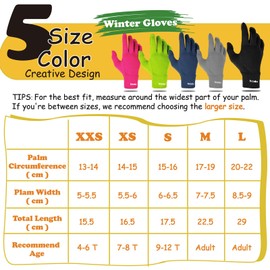 Kid Winter Sport Gloves Cold Weather Thermal Gloves with Touch Screen Finger & Anti-Slip Palm, Windproof Warm Glove for Outdoor Running Cycling Skiing (Pink, S (Fit Kids 9-12 Years))