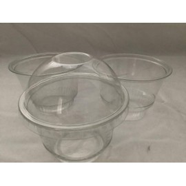 100sets 3.5oz. Plastic Ultra Clear squat Cups with Dome lids without hole is for Cupcake, icecream (3.5oz dome lids 100sets)