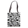Graffiti Hearts Abstract Pop Art Minimalist Black White Tote Bag
