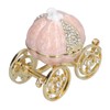 Jewelry Organizer White Golden Pumpkin Carriage Shape Rhinestone Storage Box