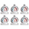 Thlevel Fridge Thermometer Freezer Thermometer Refrigerator Temperature Dial Type Stainless Steel with Hanging Hook and Stand 6 Packs