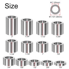 sourcing map 13pcs Axle Reducer Spacer Set 1-1/2" Wheel Spacer for 1" Axle Reducing Bushing Arbor Adapters for Motorcycle, Bench Grinding Wheels, (CNC Aluminum)