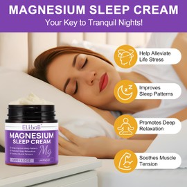 ELBBUB Magnesium Cream for Sleep - Enriched with Almond Oil, Lavender, and Vitamin E for Deep Relaxation - Natural Magnesium Lotion for Skin Nourishment and Quick Absorption - Lavender
