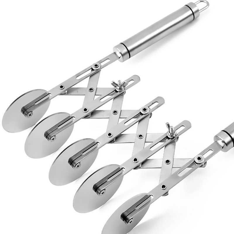 Dadamong 5 Wheel Pastry Cutter with Handle, Stainless Steel Adjustable