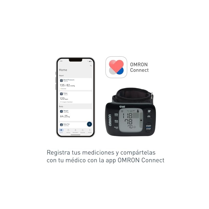 OMRON HEM-6232T Intelli IT Baumanómetro Digital de Muñeca Portátil con