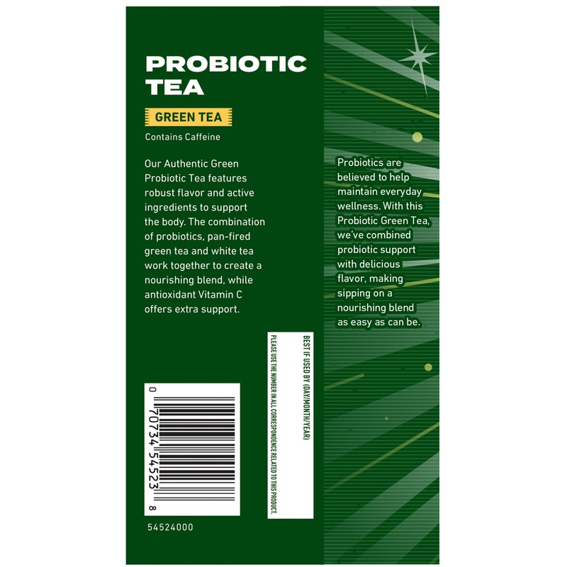 Celestial Seasonings Probiotic Tea Green Tea, 18 Count