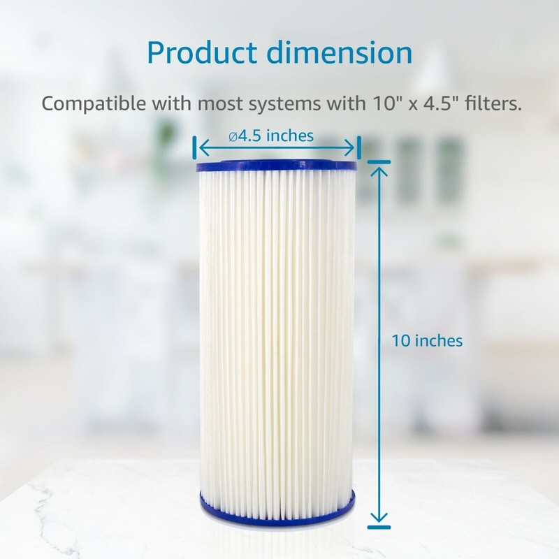 AQUA CREST FXHSC 10" x 4.5" Whole House Water Filter,