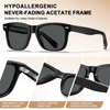 CARFIA Retro Acetate Polarized Sunglasses for Men UV Protection with