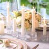LETINE 12pcs Vertical Stripe Glass Candlestick Holders - Chic Taper