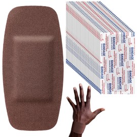 Sinmoe 100 Pcs Large Big Flexible Adhesive Bandages Wound Care Latex Free Fabric PE Bandages for Care and Protect Wounds, 2 x 4 Inch(Dark Brown)