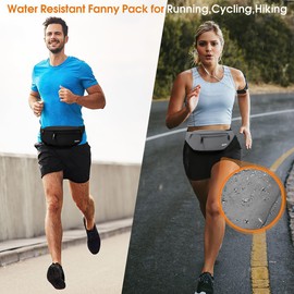 Waterproof Fanny Pack for Women & Men – Lightweight Adjustable Belt Bag with Hidden Zipper, Large Capacity for Phone, Tablet, Travel, Running, Hiking,Grey