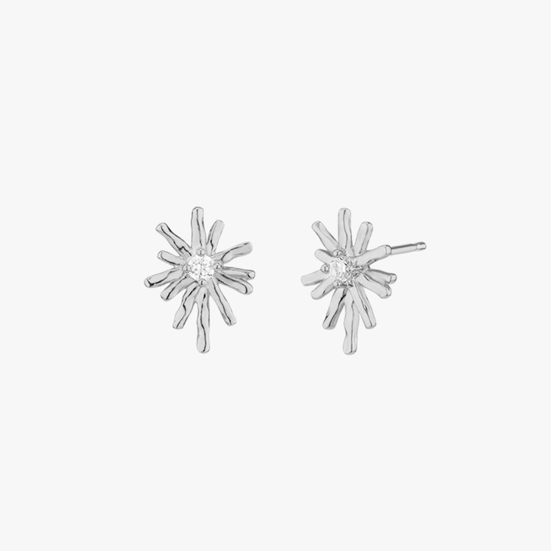 Gold&Deer 14K Goldfield Sparkle Star Earrings White Gold / 골드앤디어