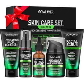 Regalos para hombres, cuidado de la piel para hombres, rutina de cuidado facial hidratante y humectante para todos los tipos de piel de hombres, regal
