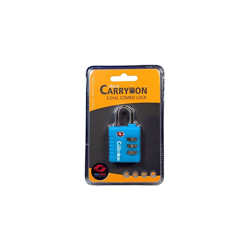 Miami Carry On Unisex TSA 3 Combination Lock,Blue,One Size