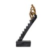 Hebdids Modern Contemplative Figure Sculpture, Black and Gold Stairs Design,