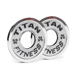 Titan Fitness .5 KG Olympic Calibrated Steel Powerlifting Plates, Machine Precision Steel Discs, Sold in Pair