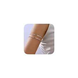 Nexoluxa Gold Arm Cuff Jewelry for Women Arm Jewelry Upper Arm Cuff Upper Arm Bracelets Bangle Metal Adjustable Gold/Silver Plated Gold Arm Cuff Upper Arm, SILVER C