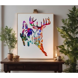 Buck White-Tailed Deer Hunting Stencil Template Reusable for Painting on Walls, Wood, Arts and Crafts (6) - 5.5 x 8.5 Inches