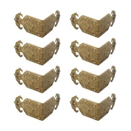 JSBWSFA 8PCS Brass Antique Corner Protector, Decorative Guards Corner Guards Decorative Furniture Corner Edge Brackets for Wooden Boxes and Jewelry Boxes (Bronze)