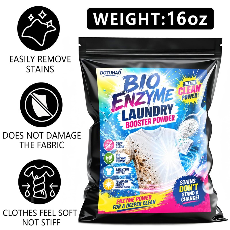 Bio Enzyme Laundry Booster Powder, 16oz Deep Clean Stain