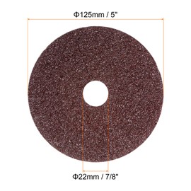sourcing map 25pcs 24 Grit Aluminum Oxide Resin Fiber Discs 5"x7/8" Metal Sanding Grinding Discs for Angle Grinding Machine Polishing and Grinding Metals, Wood, and Fiberglass