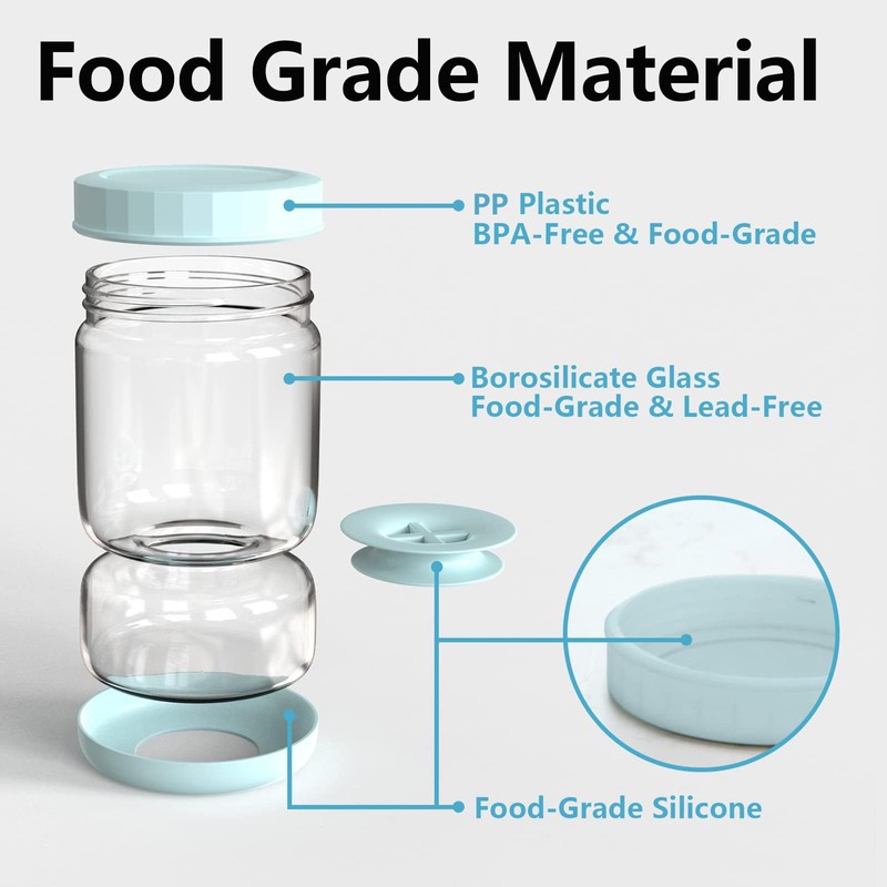 WhiteRhino Glass Pickle Jar with Strainer Flip,34oz Pickle Container,Hourglass Pickle
