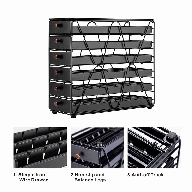 ZCDCP Coffee Pod Holder, 6 Tiers Coffee Pod Drawer for