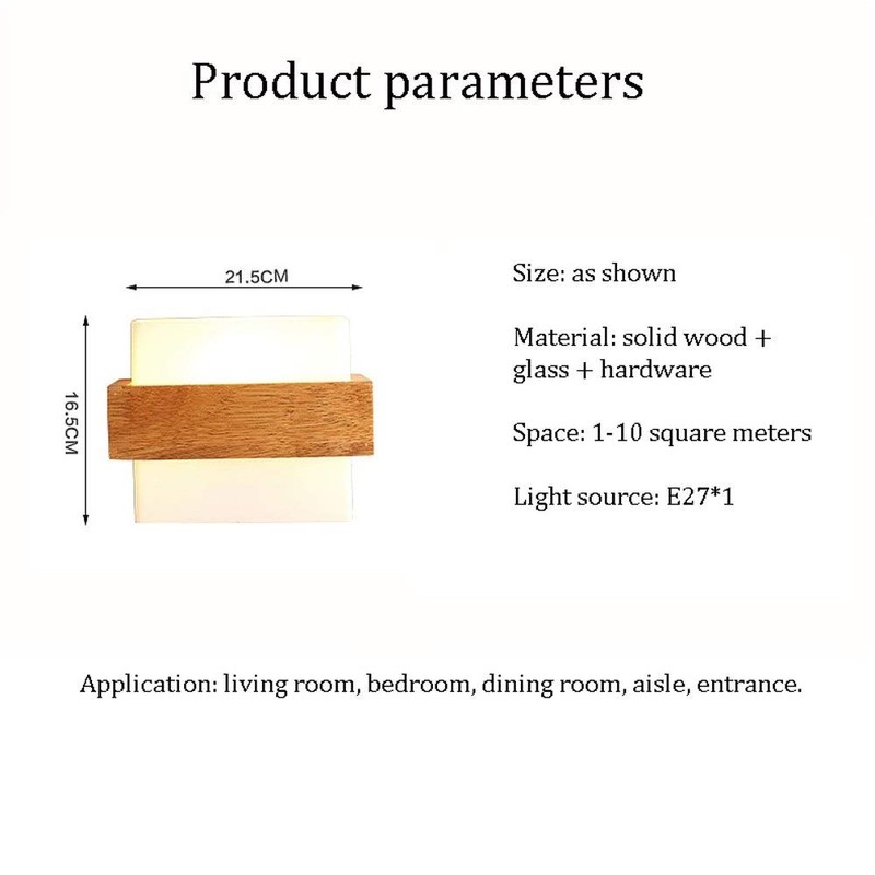 Ganeep Scandinavian Nordic Wood Wall Light Glass Lampshade Corridor Balcony